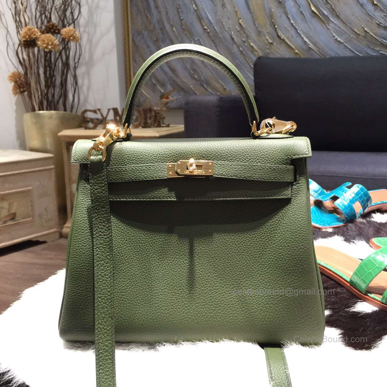 Hermes Kelly 28 Canopee V6 Togo Leather Handstitched Gold hw