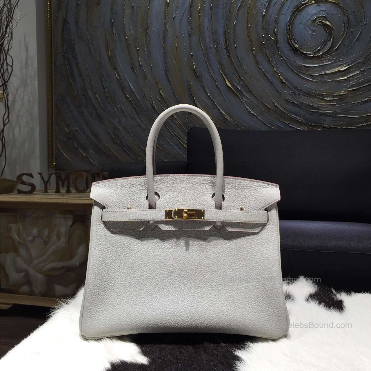 Hermes Birkin 30 Bag Pearl Grey CK80 Togo Leather Handstitched Gold hw