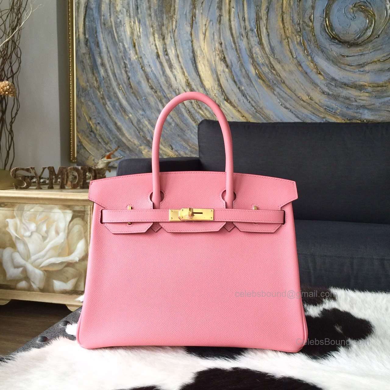 Hermes Birkin 30 Bag Rose Confetti 1q Epsom Leather Handstitched Gold hw