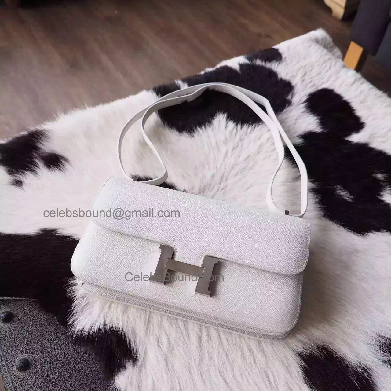 Hermes Constance Elan 25 Bag in cc01 Blanc Epsom Calfskin PHW