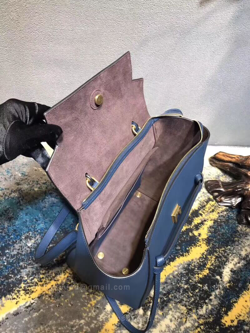 Celine Mini Belt Bag in Navy Blue Grained Calfskin