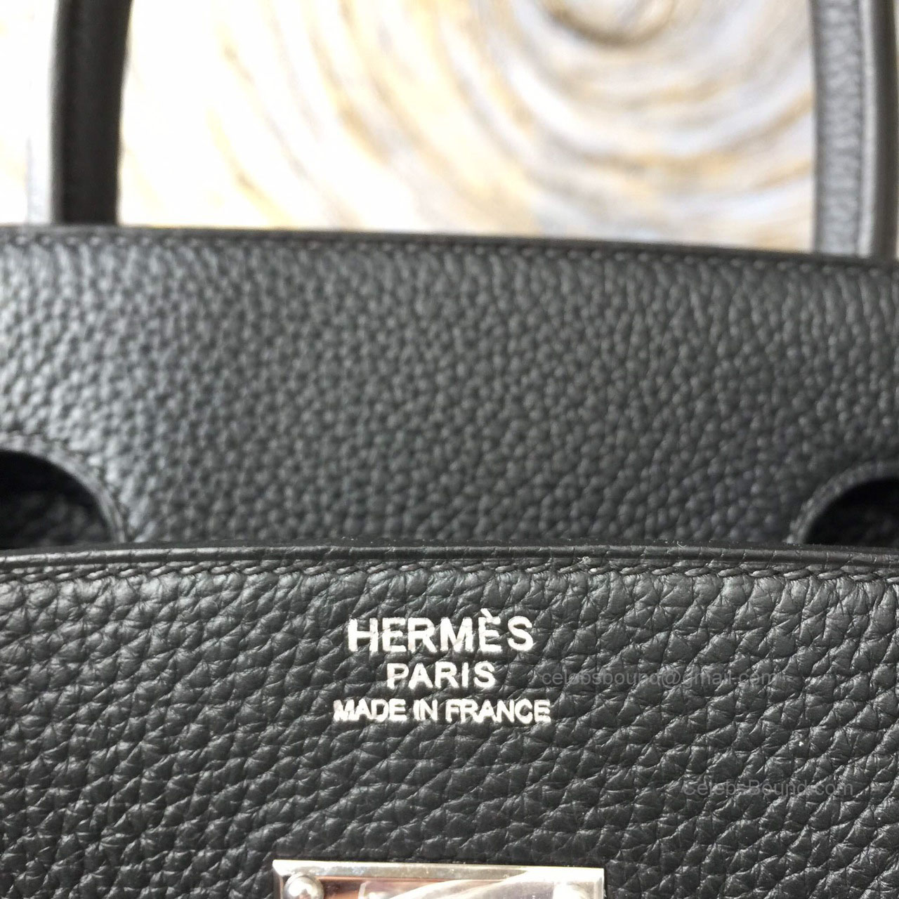 Hermes Birkin Hac 40 Bag Black Togo Leather Handstitched Silver hw