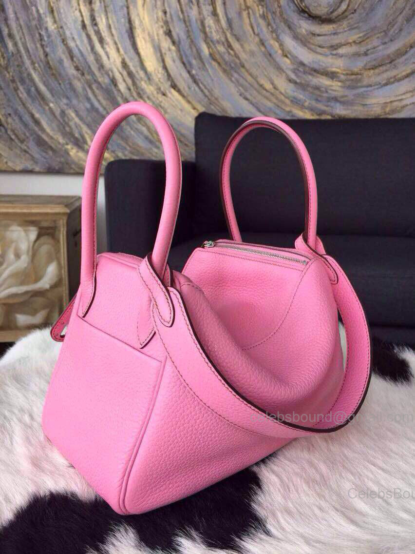 Hermes Lindy 30 Bag in Pink 5P Taurillon Clemence Leather Handstitched